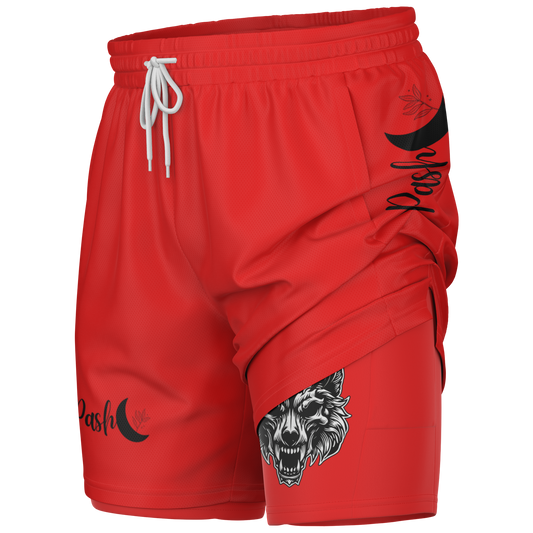 Pash 2 in 1 Shorts ( Red Wolf ) NEW