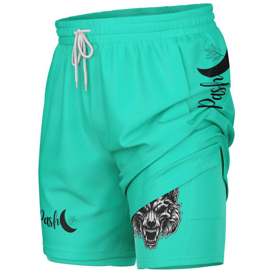 Pash 2 in 1 Shorts ( Mint Wolf ) NEW