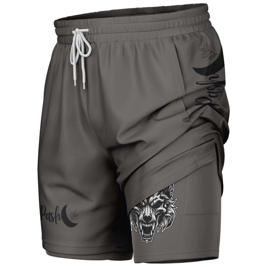 Pash 2 in 1 Shorts ( Gray Wolf ) NEW